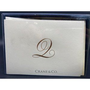 Crane & Co. Gold Hand Engraved Initial Notes "Q" Ecruwhite 20 Count Stationery